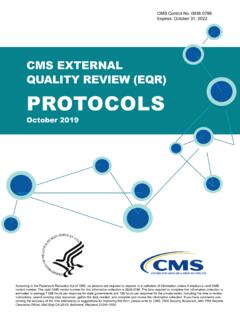 CMS External Quality Review (EQR) Protocols