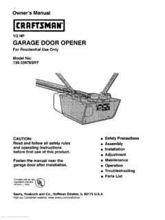 1/2 HP GARAGE DOOR OPENER - Sears Parts Direct