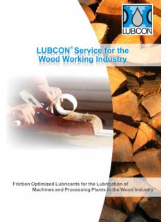 LUBCON&#174; Service for the Wood Working Industry