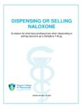 DISPENSING OR SELLING NALOXONE - OCPInfo.com