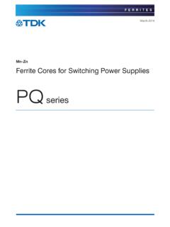 Mn-Zn Ferrite Cores for Switching Power Supplies PQ series