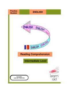 Reading Comprehension Intermediate Level