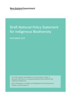 Draft National Policy Statement for Indigenous Biodiversity