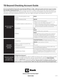 TD Beyond Checking Account Guide