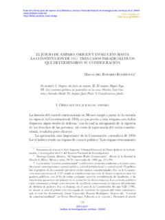 EL JUICIO DE AMPARO: ORIGEN Y EVOLUCI&#211;N HASTA LA ...