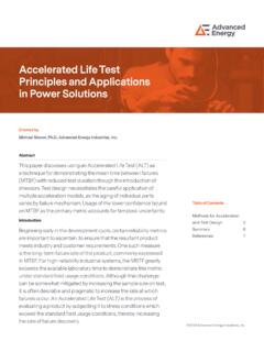 Accelerated Life Test Principles and Applications in Power ...