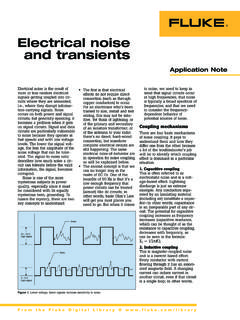 Electrical noise and transients - Fluke Corporation