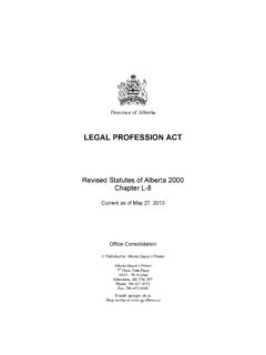 LEGAL PROFESSION ACT - Alberta