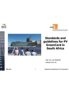 Standards and guidelines for PV GreenCard in …