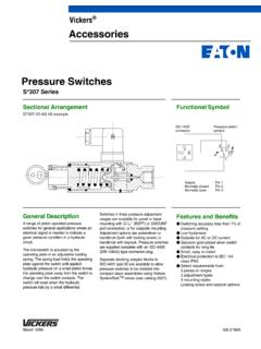 Vickers Accessories Pressure Switches
