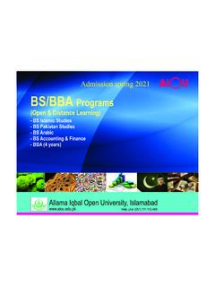 BS/BBA Programs - Allama Iqbal Open University