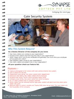 Gate Security System - Synapse Softech Pvt. Ltd.
