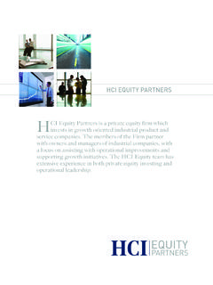 HCI EQUITY PARTNERS - Private Equity Firm