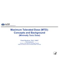 Maximum Tolerated Dose (MTD): Concepts and Background