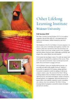 Osher Lifelong Learning Institute - widener.edu