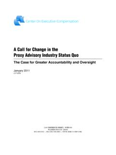 A Call for Change in the Proxy Advisory Industry Status Quo