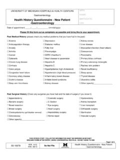 Health History Questionnaire - New Patient -Gastroenterology