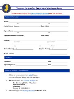 NJ Veterans Exemption Submission Form
