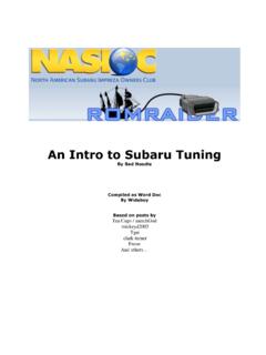 An Intro to Subaru Tuning - norcalmotorsports.org