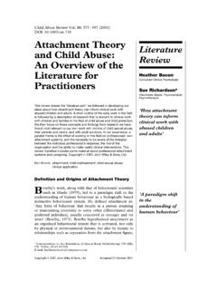 Attachment theory and child abuse: an overview of the ...