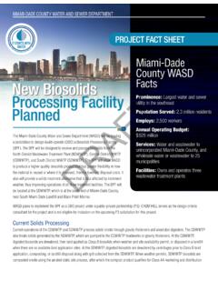 County WASD New Biosolids Facts Processing Facility ...