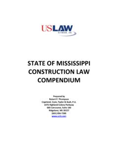 STATE OF MISSISSIPPI CONSTRUCTION LAW COMPENDIUM