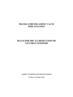 TRANSCATHETER AORTIC VALVE IMPLANTATION RULES …