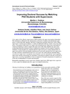 Improving Doctoral Success by Matching PhD …