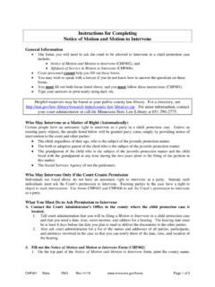 Instructions for Completing Notice of Motion and …