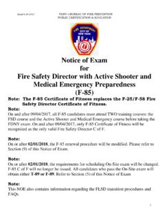 Notice of Exam for Fire Safety Director with Active ...