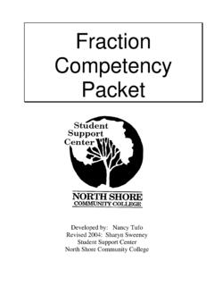 Fraction Competency Packet - North Shore Community …