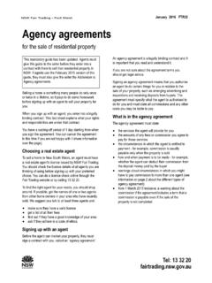 Agency agreements - NSW Fair Trading
