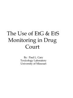 The Use of EtG &amp; EtS Monitoring in Drug Court