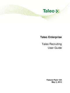 Taleo Enterprise Taleo Recruiting User Guide
