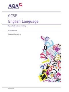 GCSE English Language Activities booklet Hub schools ...