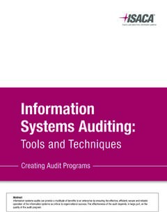 Is Auditing Tools and Techniques Creating Audit Programs?