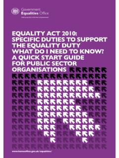 Equality Act 2010: specific duties to support the equality ...