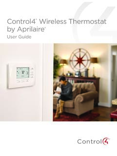 Control4 Wireless Thermostat by Aprilaire User Guide