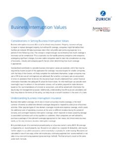 Business Interruption Values - Zurich Insurance