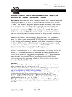 HAI Surveillance Protocol for UTI Events for LTCF