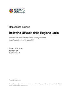 Bollettino Ufficiale della Regione Lazio