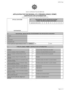 APPLICATION FOR THE RENEWAL OF A FIREARM LICENCE, …