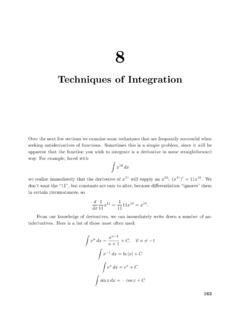 Techniques of Integration - Whitman College