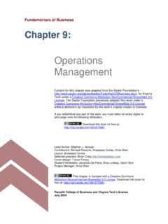 Operations Management - Virginia Tech