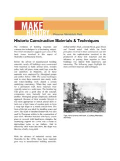 Historic Construction Materials &amp; Techniques