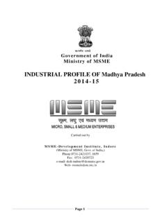 INDUSTRIAL PROFILE OF Madhya Pradesh 2014-15
