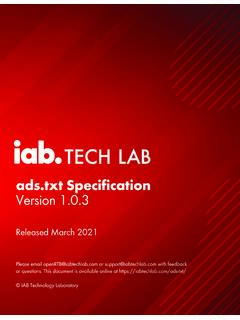 ads.txt Specification Version 1.0 - IAB Tech Lab