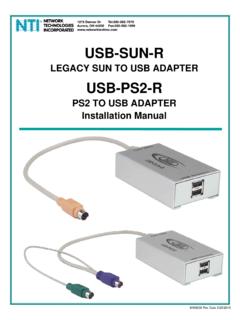 Legacy SUN USB Adapter PS2 - NTI Network Technologies …