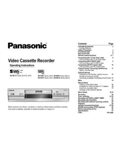 Rear Panel VCR5 Video Cassette Recorder - Panasonic