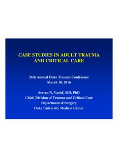 CASE STUDIES IN ADULT TRAUMA AND CRITICAL CARE